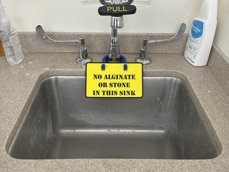Sink Sign - No Stone or Alginate