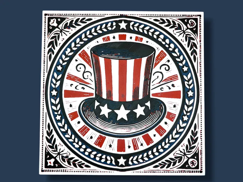 Uncle Sam Hat Patriotic Americana Hueforge