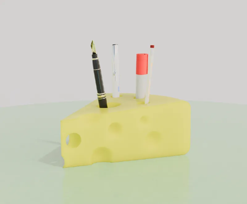 Cheese Pencil Holder