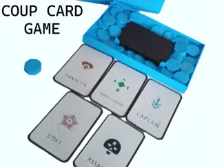Fully 3D printed waterproof Coup, the card game