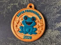 medal przedszkolaka - żabka - kolor