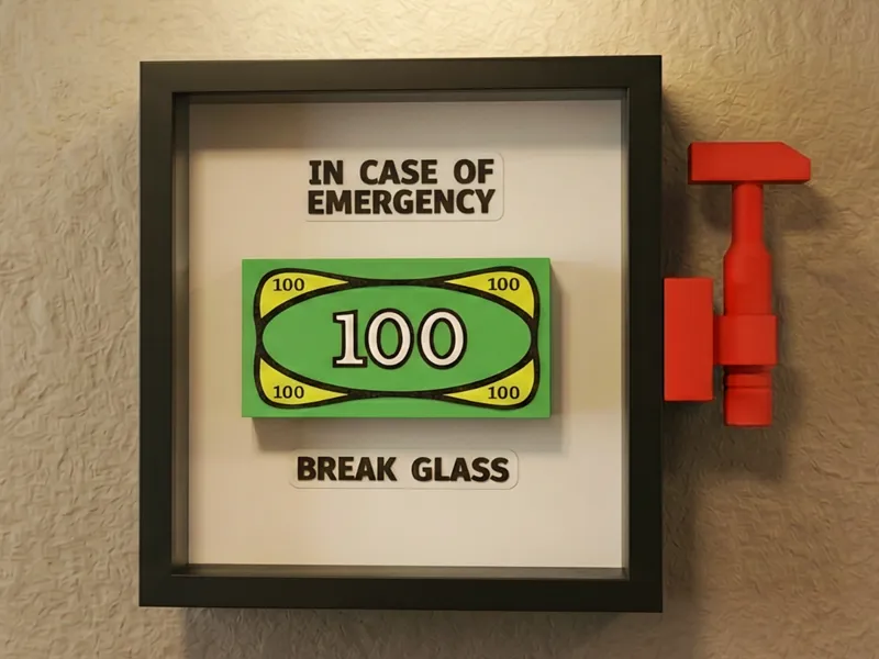 Quadro Break-Glass Banconota mattone IKEA SANNAHED