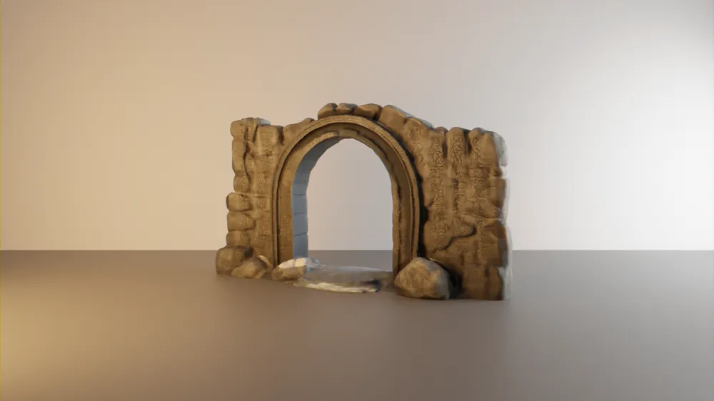 Ruined stone gate / portal for tabletop wargaming by
