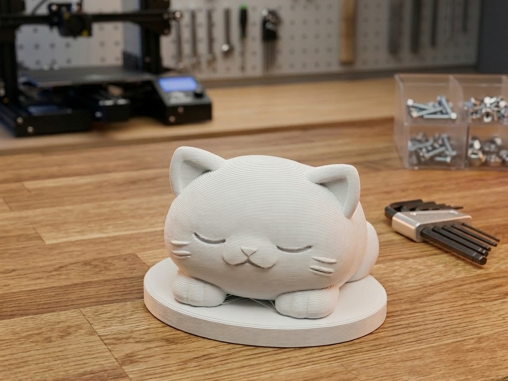 Cute Sleeping Chubby Cat | Easy Print