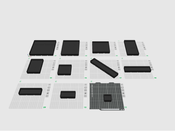 1x1 - 4x4 and 1x5 gridfinity boxes