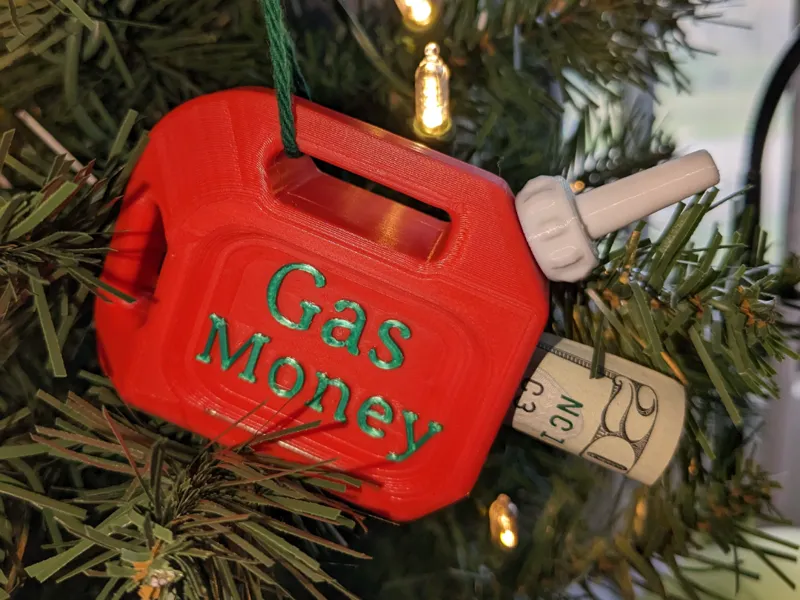 Gas Can Holiday Ornament - Holds Cash
