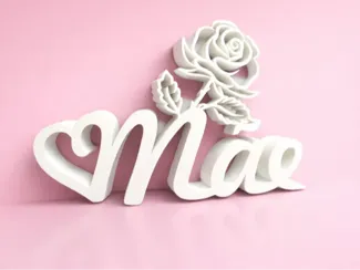 Mãe com flor e coração