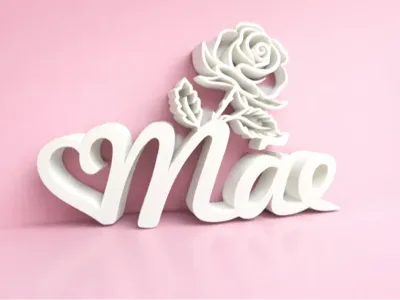 Mother with flower and heart