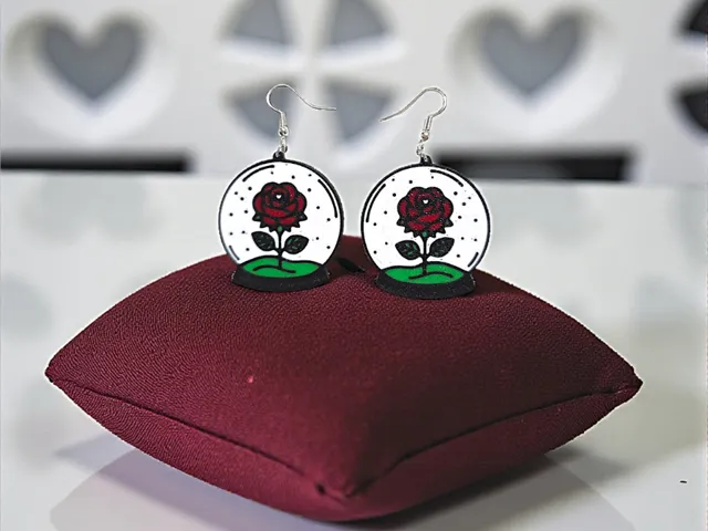 Rose in a ball earrings