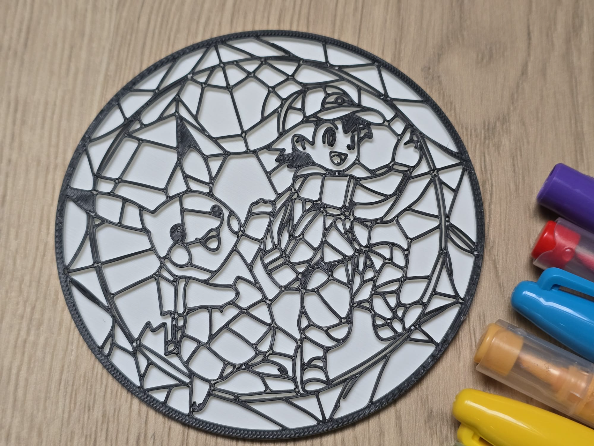 Ash Pikachu Coloring Stained Glass Pokemon Craft