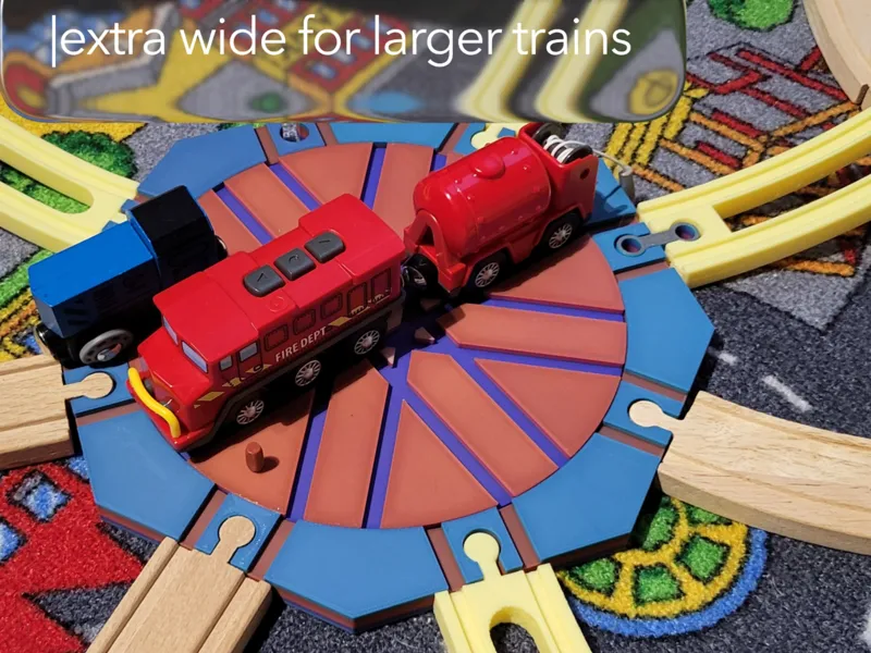 wooden train turntable, brio, hape, ike, aldi