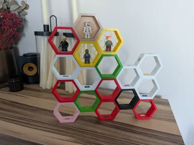 Magnetic Hexagon Brick Minifigure Display
