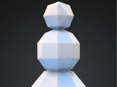 Minimalist Low Poly Snowman Sculpture
