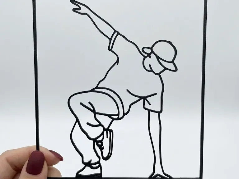 Line Art Wall Decor – Hip Hop Dancer Minimal Frame