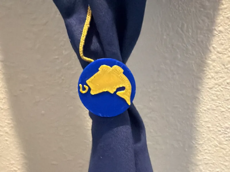 Fishing Day Scout Woggle / Neckerchief Slide