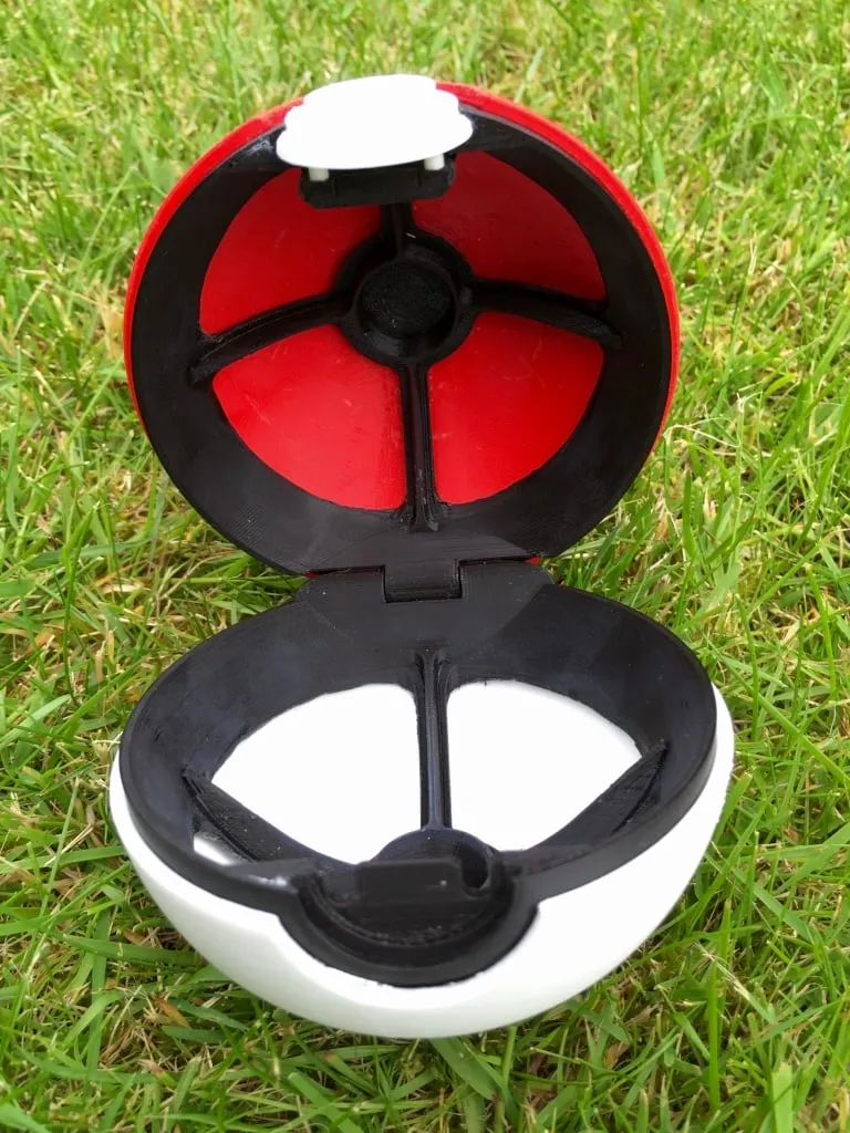 PokeBall - Fully Functional with button and hinge - Free 3D Print Model ...
