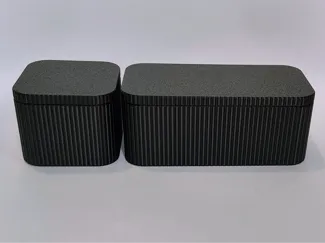 Ribbed box with lid (3 sizes)