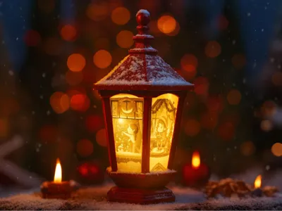 Christmas Lamp with lithophane windows