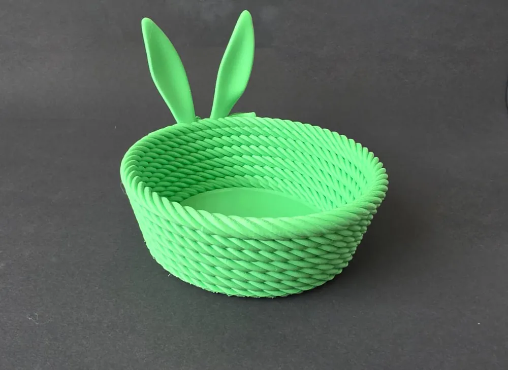 Easter Egg Basket with Bunny Ears - Free 3D Print Model - MakerWorld