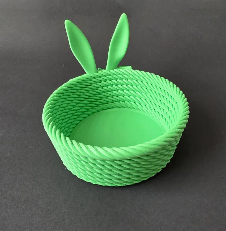 Easter Egg Basket with Bunny Ears - Free 3D Print Model - MakerWorld