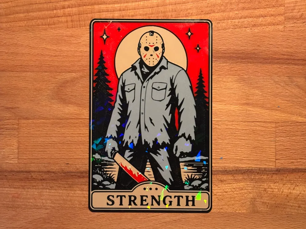 Cuadro decorativo en 3D: Jason Tarot Card Wall Art | Strength Card. Referencia del modelo original.
