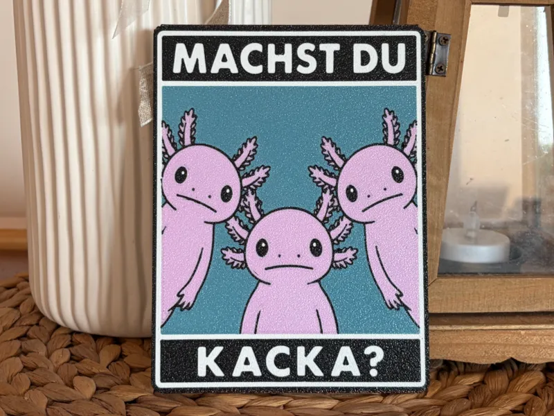 Die drei Axolotl fragen: Machst du Kacka?