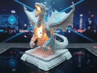 Voltfire Ascendant – Cyber Dragon Figurine