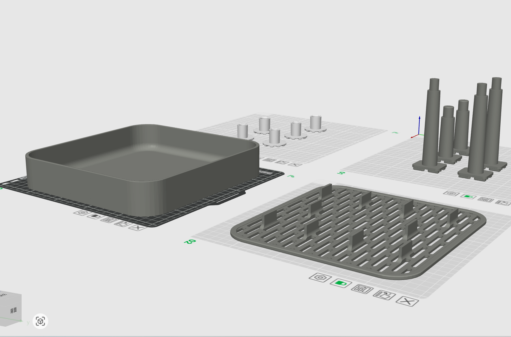 Miniatura 4 do modelo 3D 杯架和沥水盘，可自由组合摆放的杯架，实用至上