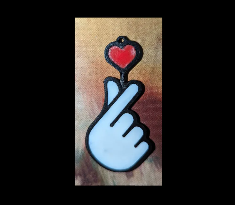 Finger Heart Keyring v1