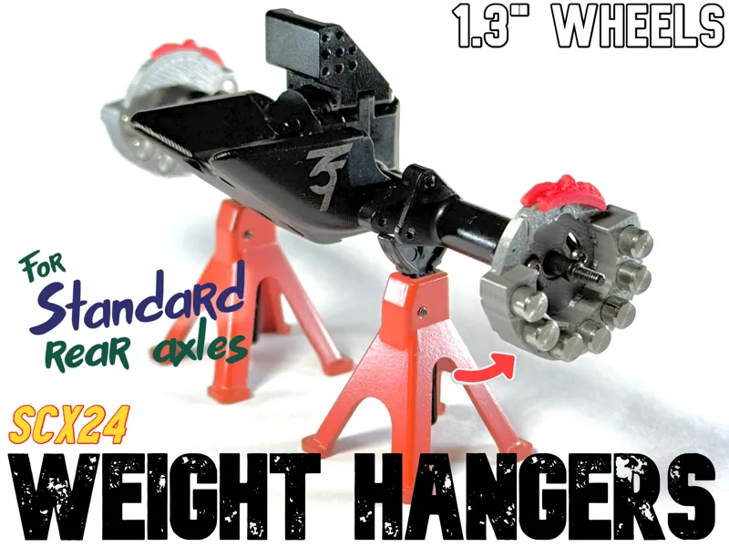 SCX24 standard rear axle weight hangers (1.3")