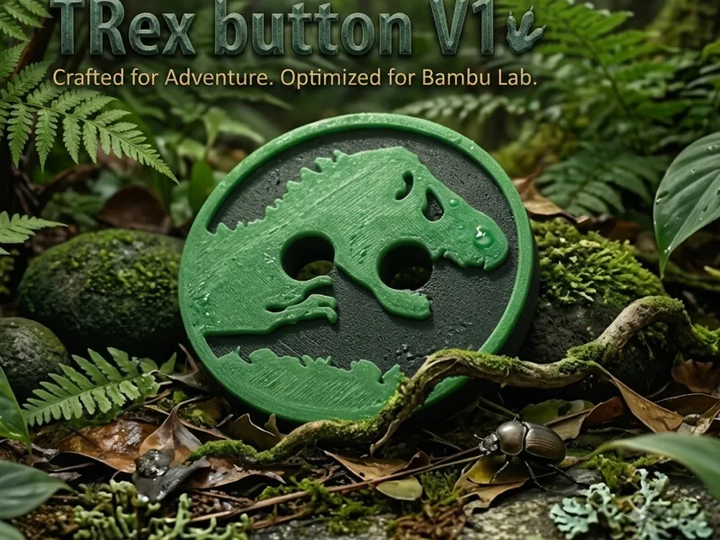T-Rex Dinosaur Button