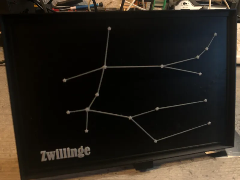 Sternbild Zwillinge (Gemini) mit Standfuß