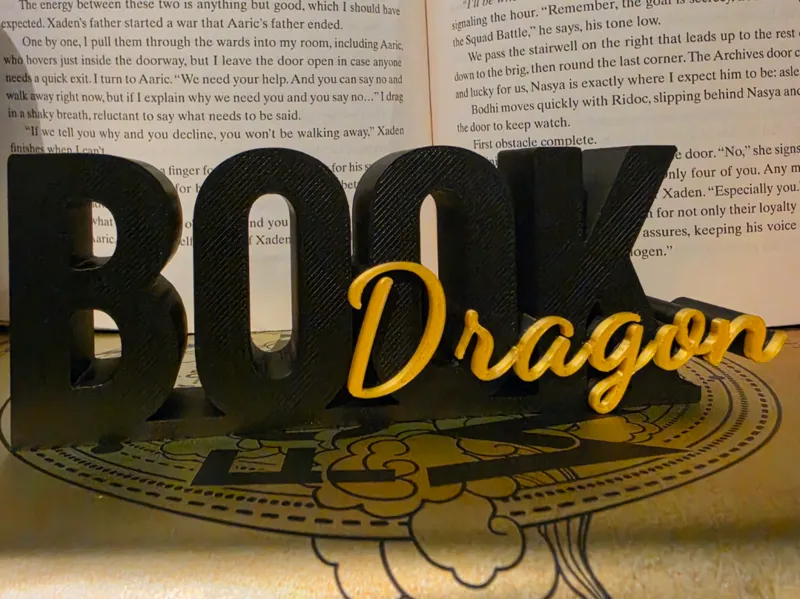 Book Dragon Bookshelf Decor Sign