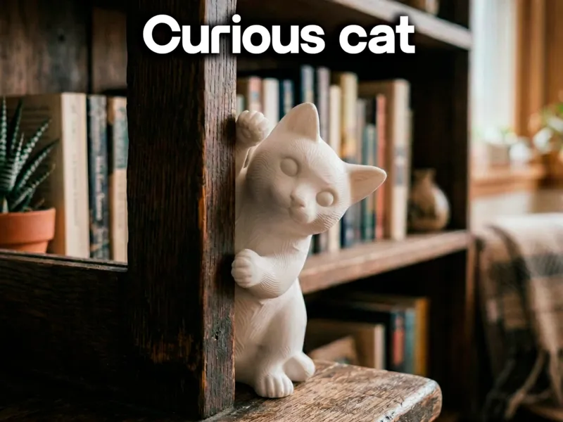 Peeking Cat - Desktop Decor