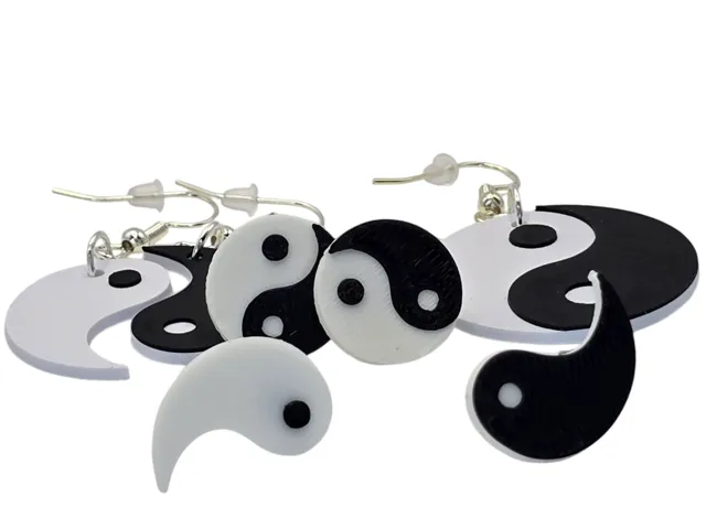 Ying Yang Earrings, Keychains and Bookmarks