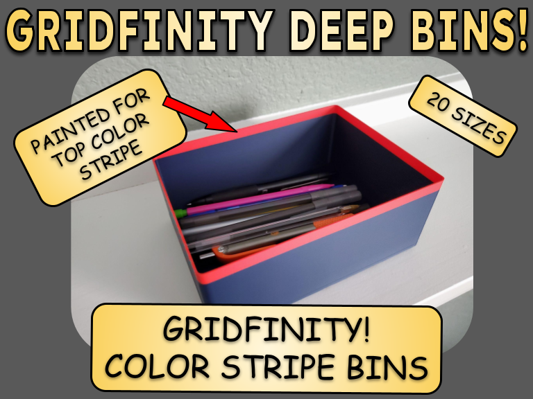 Gridfinity Color Stripe - Deep Bin Set