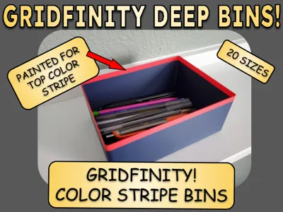 Gridfinity Color Stripe - Deep Bin Set