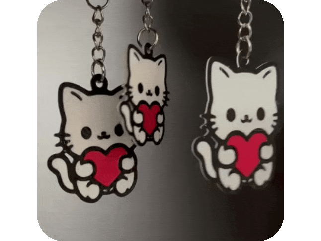 Valentine’s Cat Keychain
