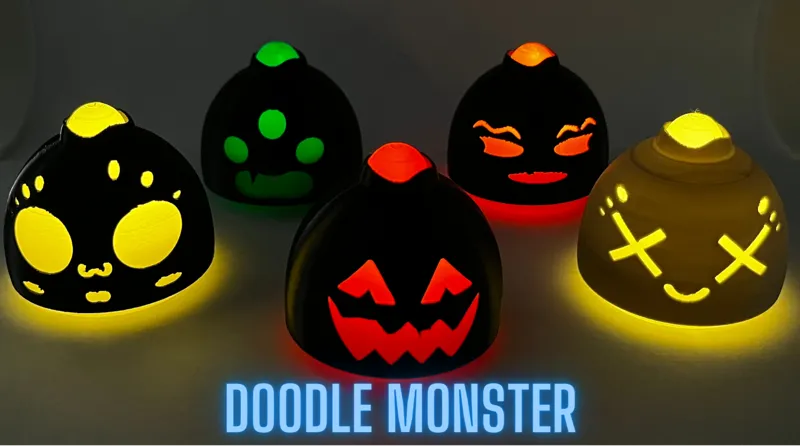 Doodle Monster Face (Lamp) 