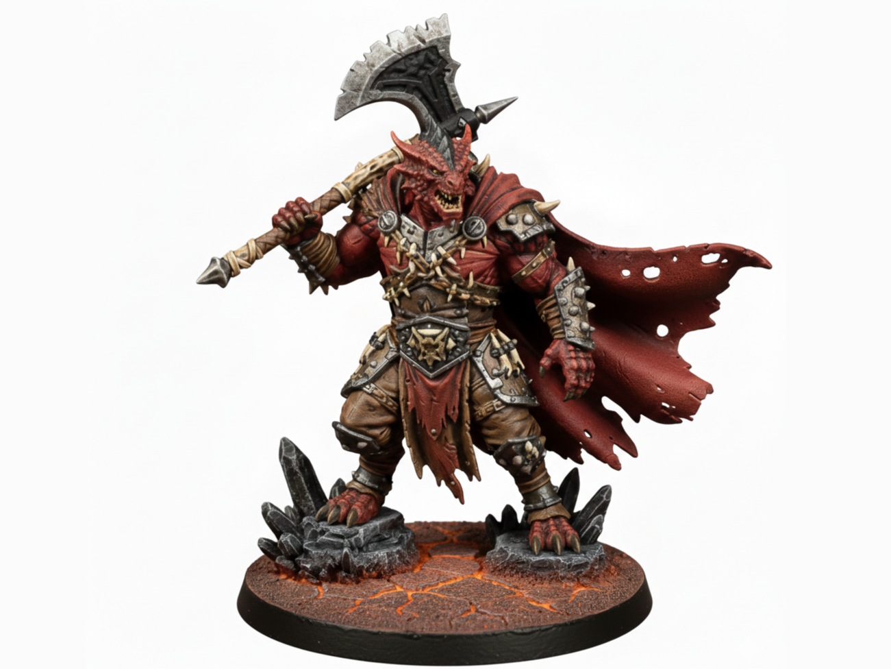 Barbarian Dragonborn Male D&D Miniature (47mm)