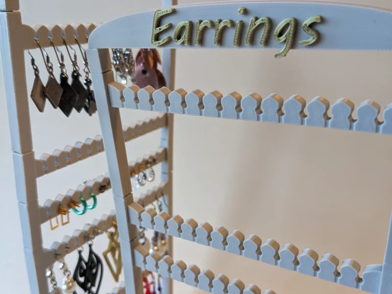 Modular Earring Display with Personalizable Topper