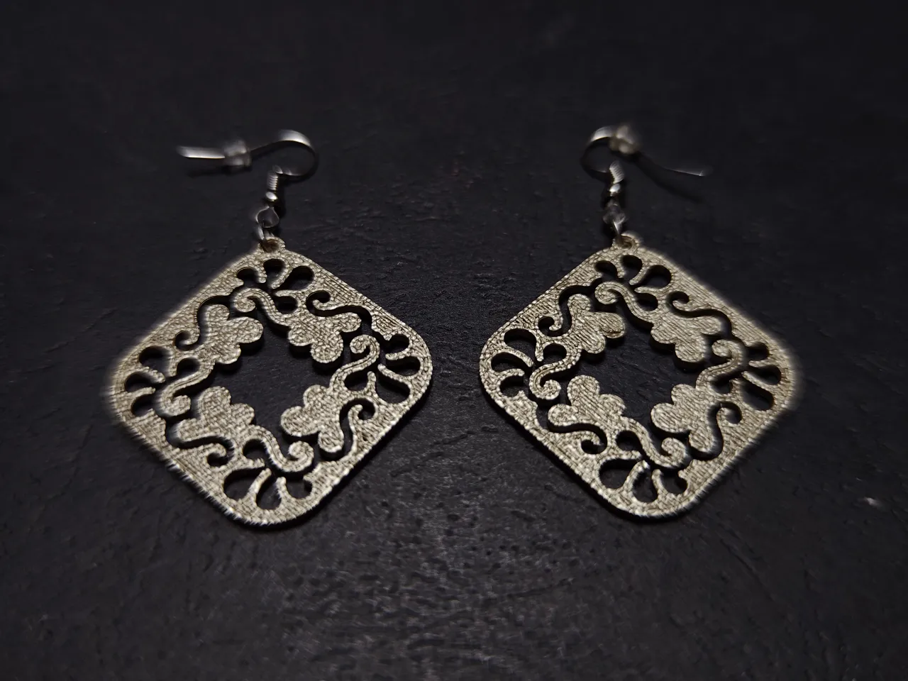 Ornamental Diamond Earrings view 3