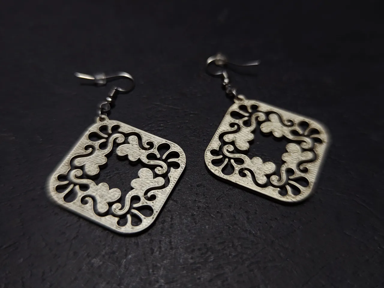 Ornamental Diamond Earrings view 2