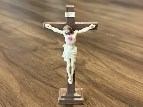 Jesus Christ with heart Crucifix Sculpture