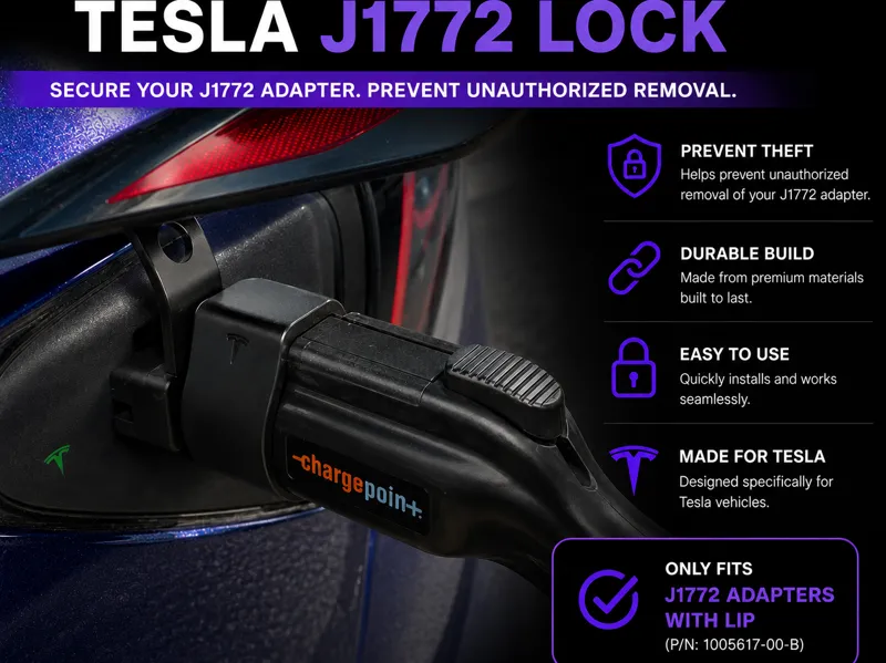 Tesla J1772 Lock – Only Fits Adapters with Lip