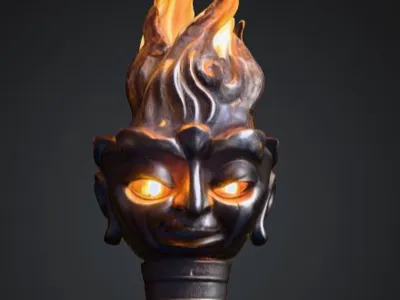 Demonic/Mythological Style Torch Sculpture