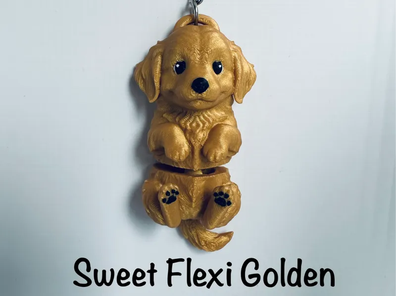 Sweet Flexi Golden Retriever Keychain