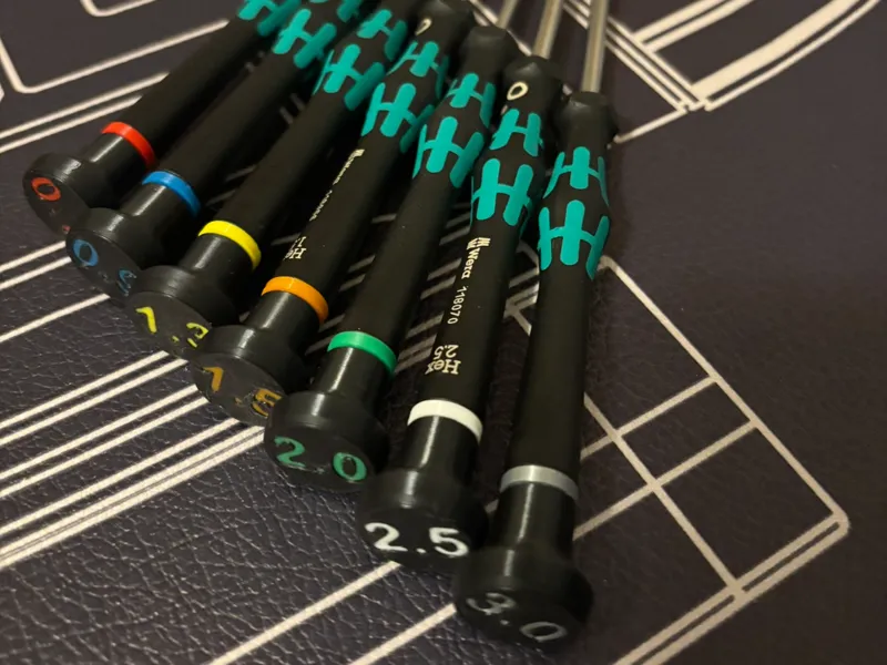 Numbered Spinner Caps - Wera Micro Hex Driver Set
