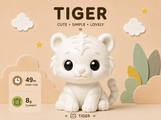 Minimalist and cute animal figurines - tiger