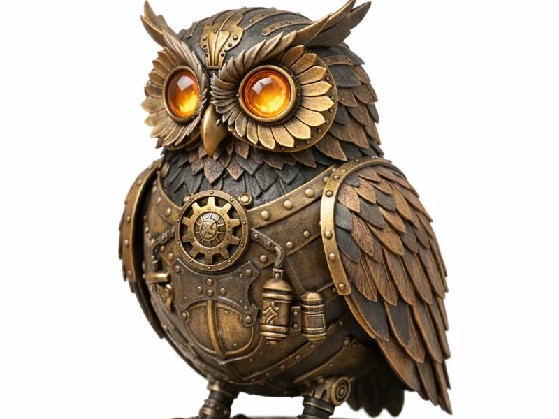 Steampunk Mechanical Owl - Decorative Figure